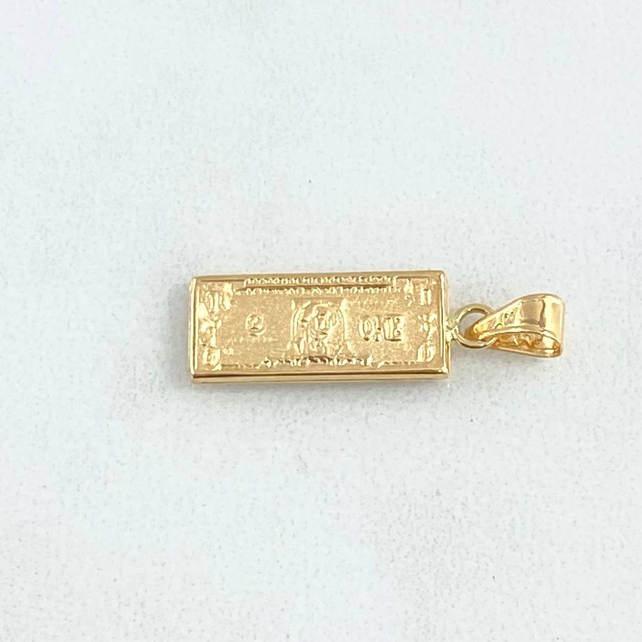 Dije Dólar 0.8gr / 2.3cm / Mate - Cargador Lateral Liso Oro Amarillo 18K