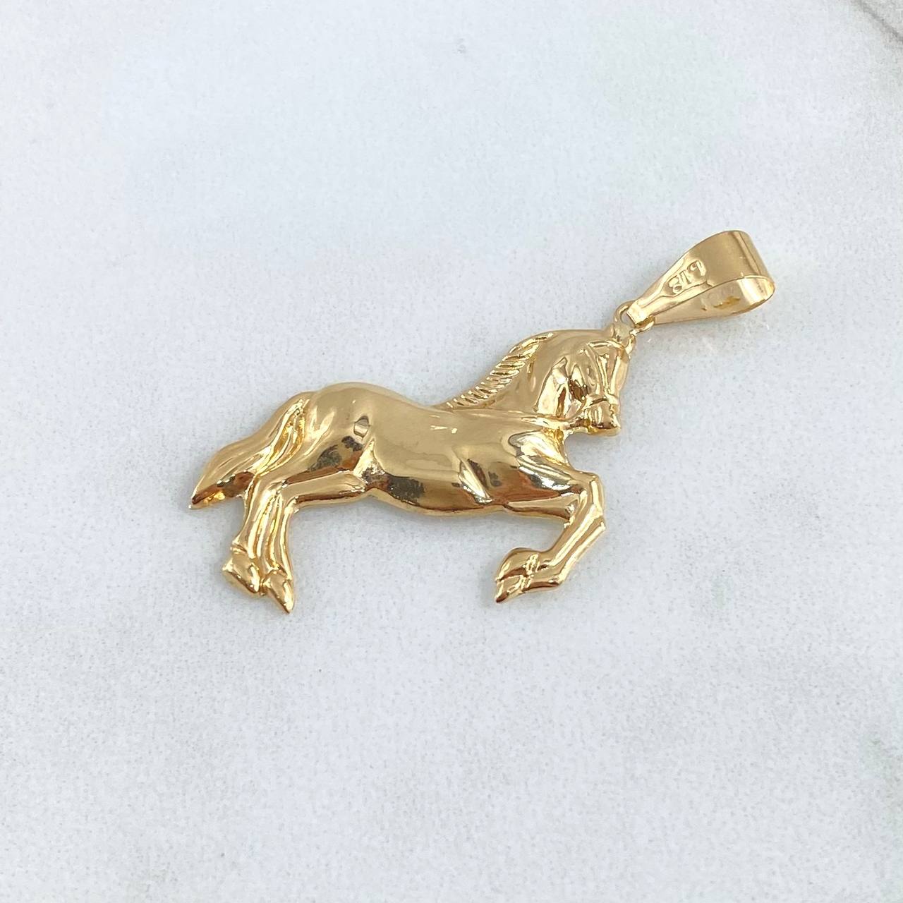 Dije Caballo 1.85gr / 4.4cm / Liso Oro Amarillo 18K