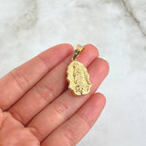 Dije Virgen Guadalupe Silueta 1.75gr / 3.3cm / Lisa - Cargador Liso Oro Amarillo 18K ©