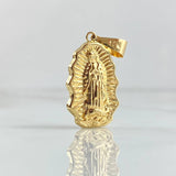 Dije Virgen Guadalupe Silueta 1.75gr / 3.3cm / Lisa - Cargador Liso Oro Amarillo 18K ©
