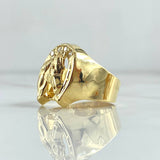 Anillo Herradura Caballo 3.3gr / T9 1/2 / Circones Blancos Oro Amarillo 18K