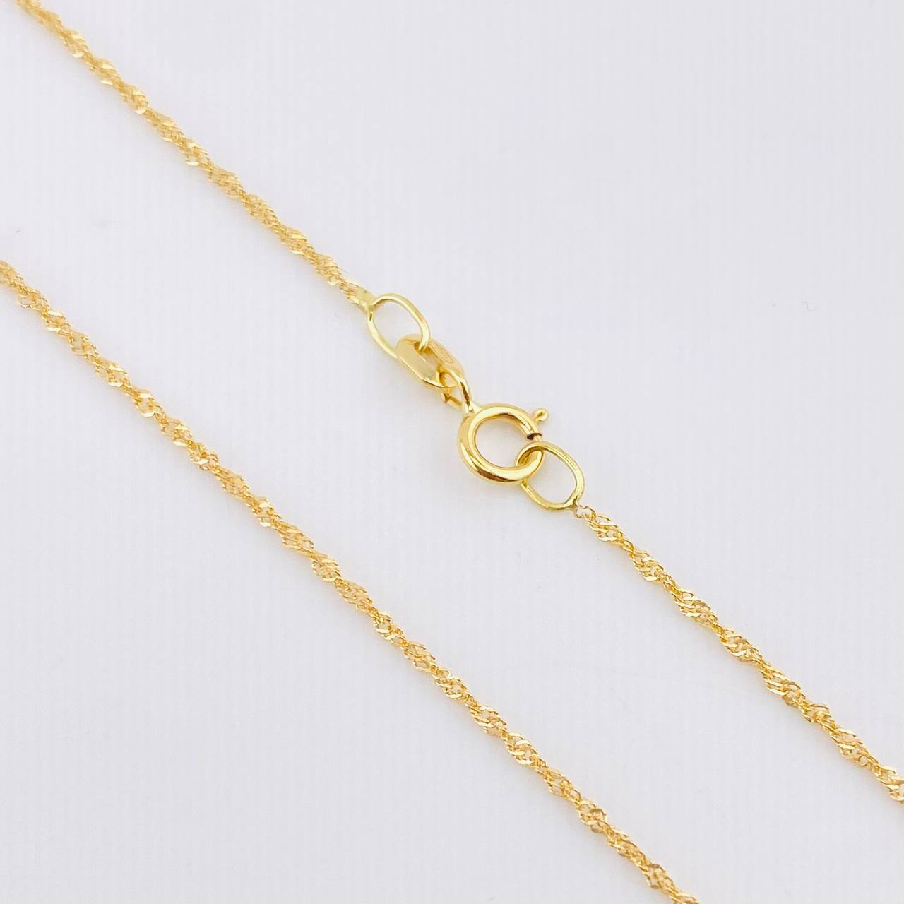 Set Cadena y Dije Singapur + Corazón 1.25gr / 50cm / 1mm Oro Amarillo 18K (Oferta) ©