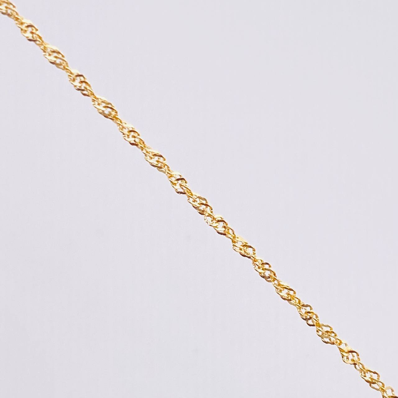 Set Cadena y Dije Singapur + Crúz Lisa 1.25gr / 50cm / 1mm Oro Amarillo 18K (Oferta) *