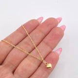 Set Cadena y Dije Singapur + Corazón 1.25gr / 50cm / 1mm Oro Amarillo 18K (Oferta) *