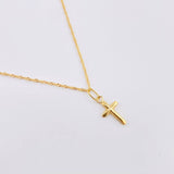 Set Cadena y Dije Singapur + Crúz Lisa 1.25gr / 50cm / 1mm Oro Amarillo 18K (Oferta) *