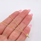Set Cadena y Dije Singapur + Crúz Lisa 1.25gr / 50cm / 1mm Oro Amarillo 18K (Oferta) *