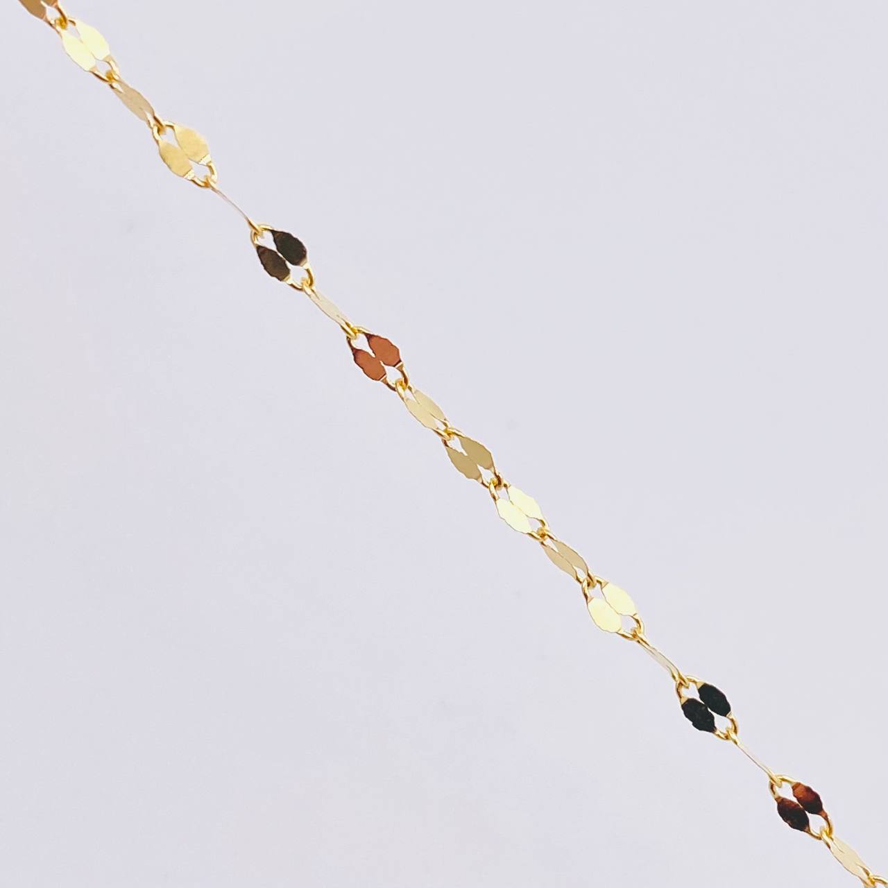 Set Cadena y Dije Flor Espejo + Ala 1.4gr / 45cm / 1.8mm Oro Amarillo 18K (Oferta) ©