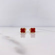 Topos Trebol 1.5gr / Piedra Rojo Oro Amarillo 18K &