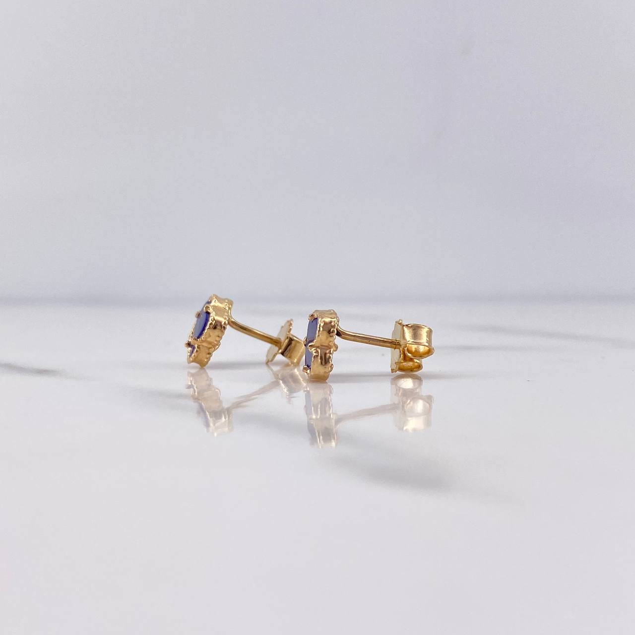 Topos Trebol 1.5gr / Electroestatico Morado Oro Amarillo 18K &