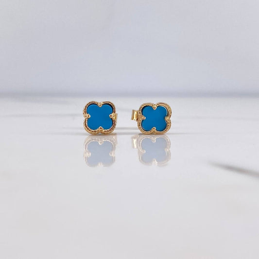 Topos Trebol 1.45gr / Turqueza Oro Amarillo 18K &