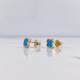 Topos Trebol 1.4gr / Turqueza Oro Amarillo 18K &
