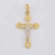 Dije Cruz silueta cristo 3.85g / 4.5cm Dos Oros Amarillo Blanco 18K