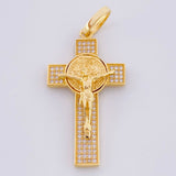 Dije Cruz Cristo San Benito 4.65g / 4.5cm Oro Amarillo 18K