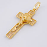 Dije Cruz Cristo San Benito 4.65g / 4.5cm Oro Amarillo 18K