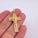 Dije Cruz Cristo San Benito 4.65g / 4.5cm Oro Amarillo 18K