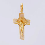 Dije Cruz Cristo San Benito 4.65g / 4.5cm Oro Amarillo 18K