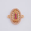 Herraje Virgen de Guadalupe Ovalo Filigrana 2.1g / 1.8cm Oro Rosa 18K