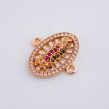 Herraje Virgen de Guadalupe Ovalo Filigrana 2.1g / 1.8cm Oro Rosa 18K