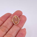 Herraje Virgen de Guadalupe Ovalo Filigrana 2.1g / 1.8cm Oro Rosa 18K