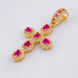 Dije Cruz Ovalos Tupidos 5.35g / 4.3cm Oro Amarillo 18K