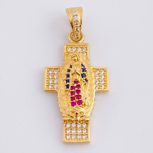 Dije Cruz Virgen de Guadalupe 3.35g / 3.2cm Oro Amarillo 18K