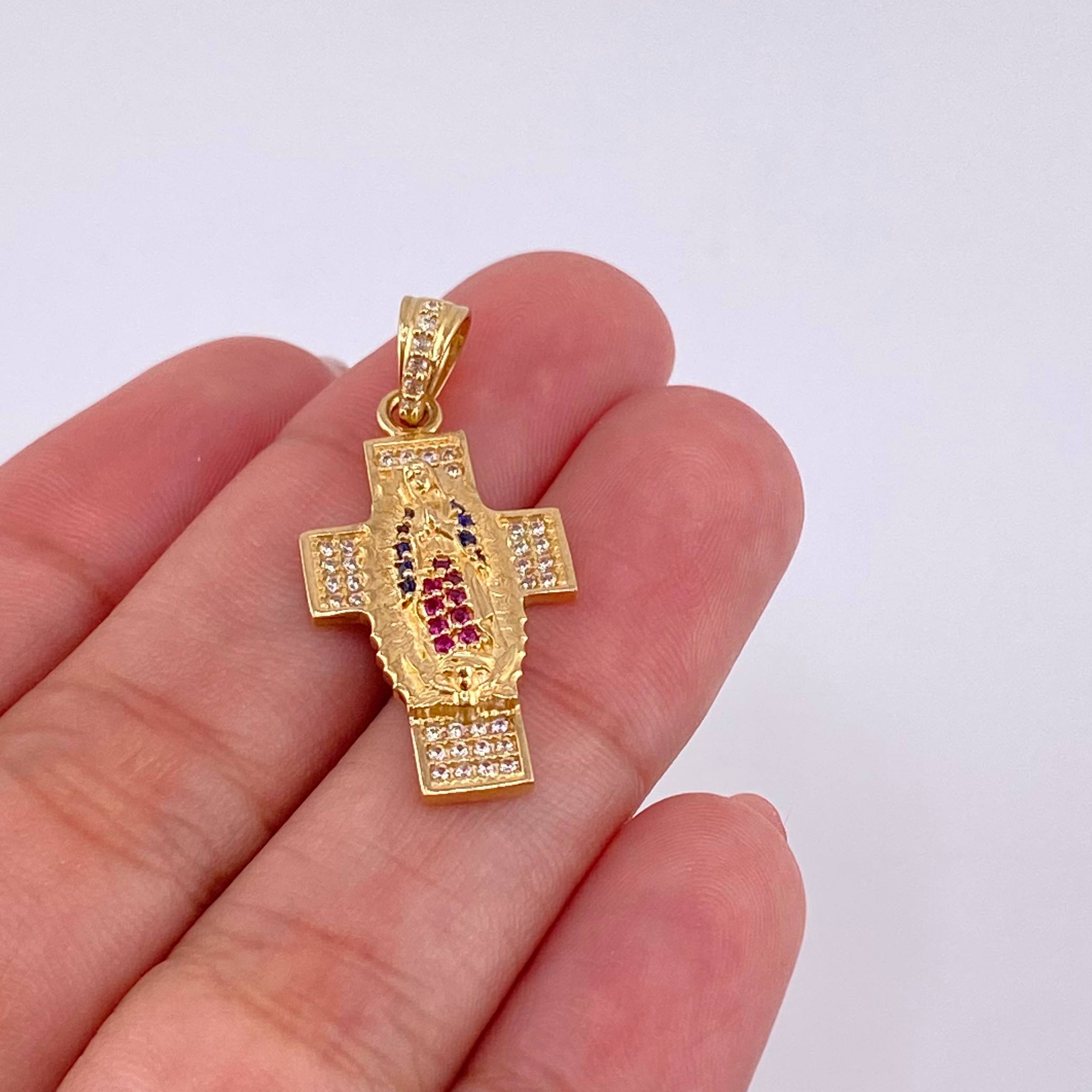 Dije Cruz Virgen de Guadalupe 3.35g / 3.2cm Oro Amarillo 18K