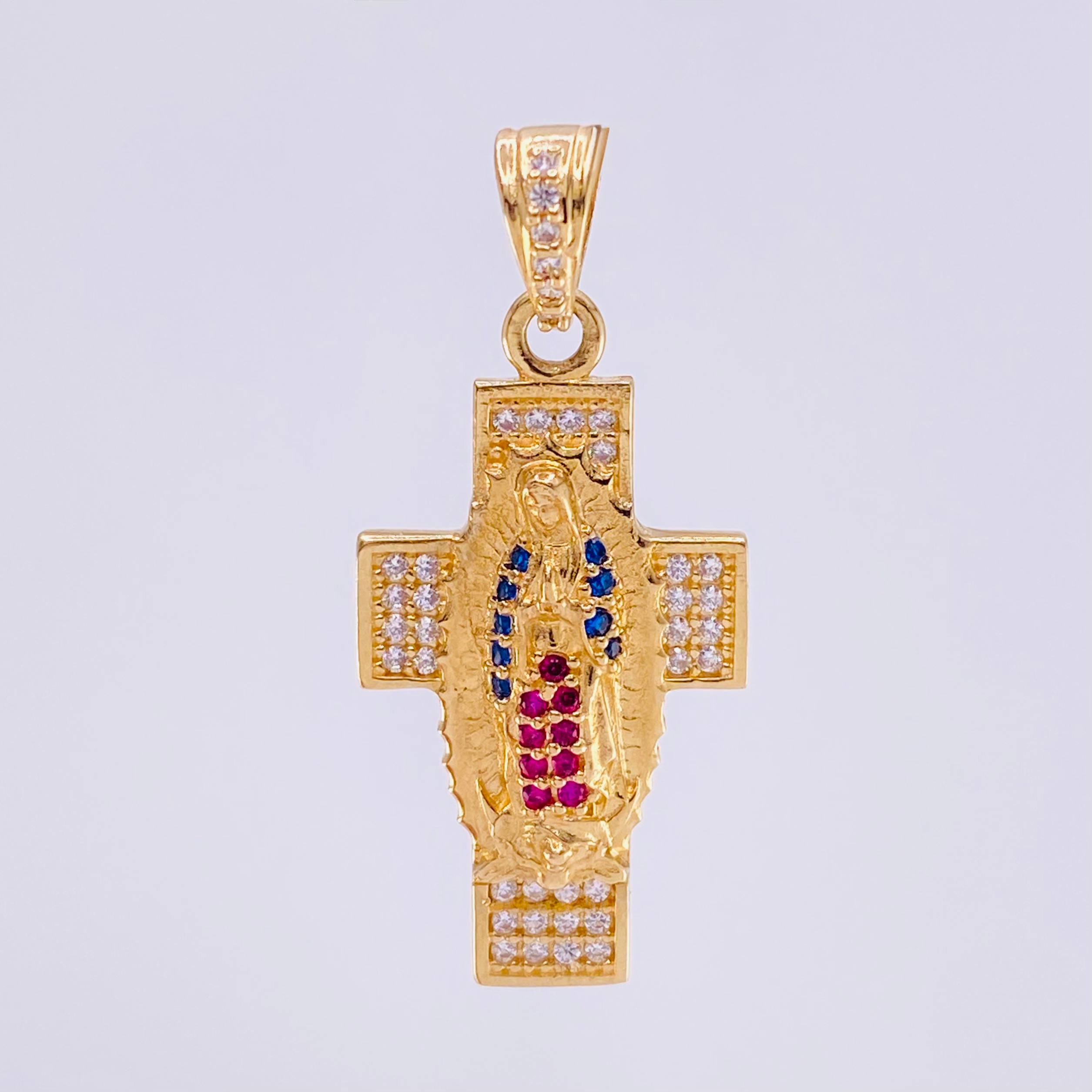 Dije Cruz Virgen de Guadalupe 3.35g / 3.2cm Oro Amarillo 18K