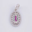 Dije Virgen de Guadalupe Ovalo Filigrana 2.2g / 2.5cm Oro Blanco 18K