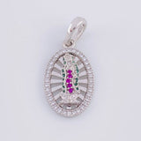 Dije Virgen de Guadalupe Ovalo Filigrana 2.2g / 2.5cm Oro Blanco 18K