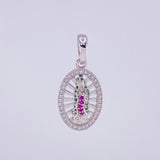 Dije Virgen de Guadalupe Ovalo Filigrana 2.2g / 2.5cm Oro Blanco 18K