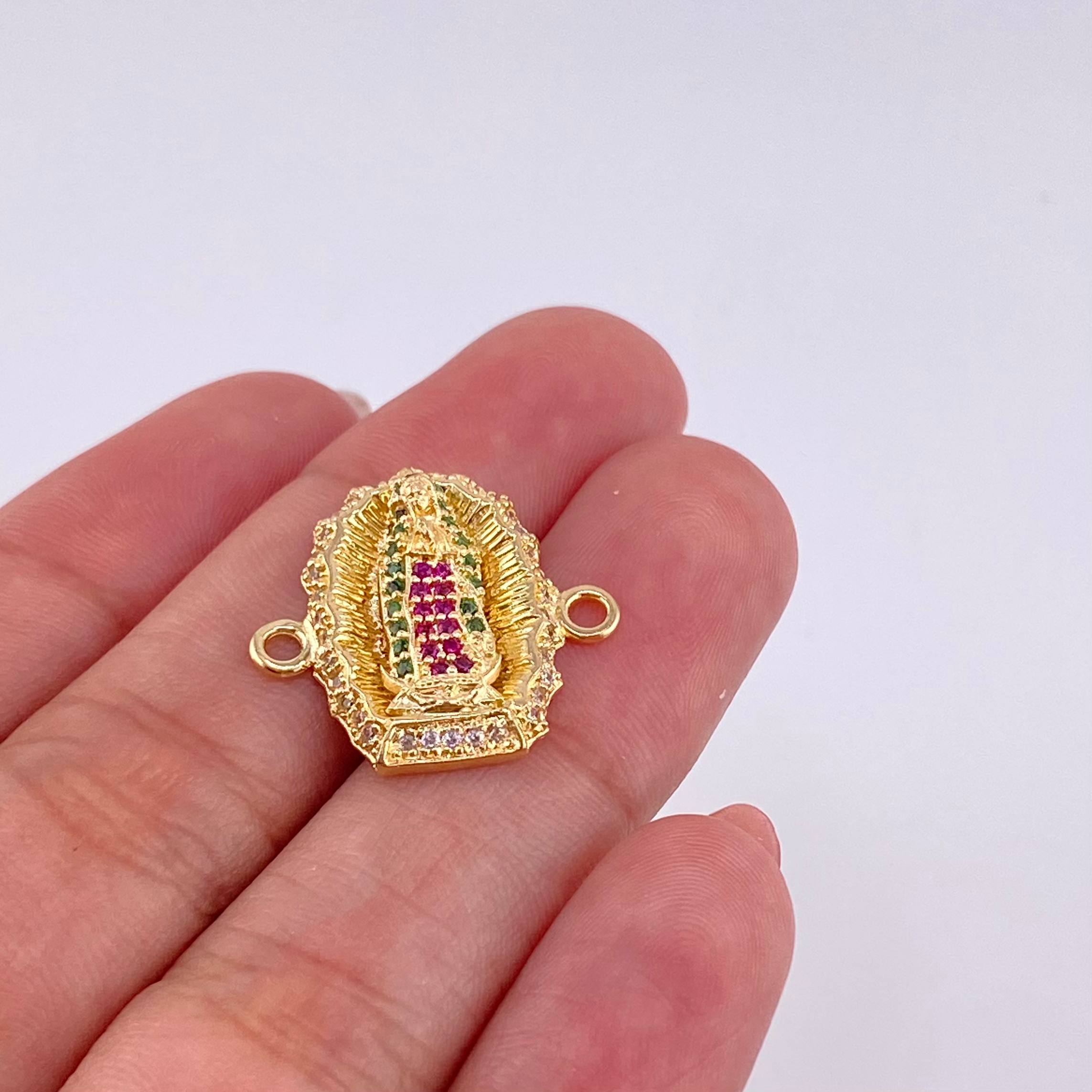 Herraje Virgen de Guadalupe 3.4g / 2.1cm Oro Amarillo 18K