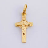 Dije Cruz Cristo San Benito 1g / 2.5cm Oro Amarillo 18K