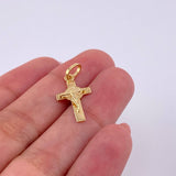 Dije Cruz Cristo San Benito 1g / 2.5cm Oro Amarillo 18K