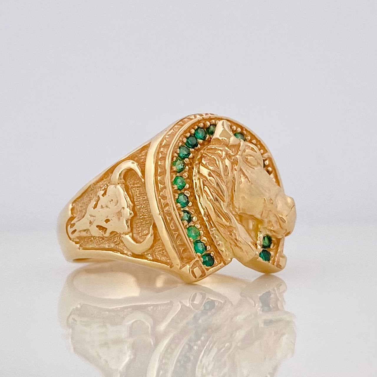 Anillo Herradura Caballo 7.05g / T8 3/4 Oro Amarillo 18K