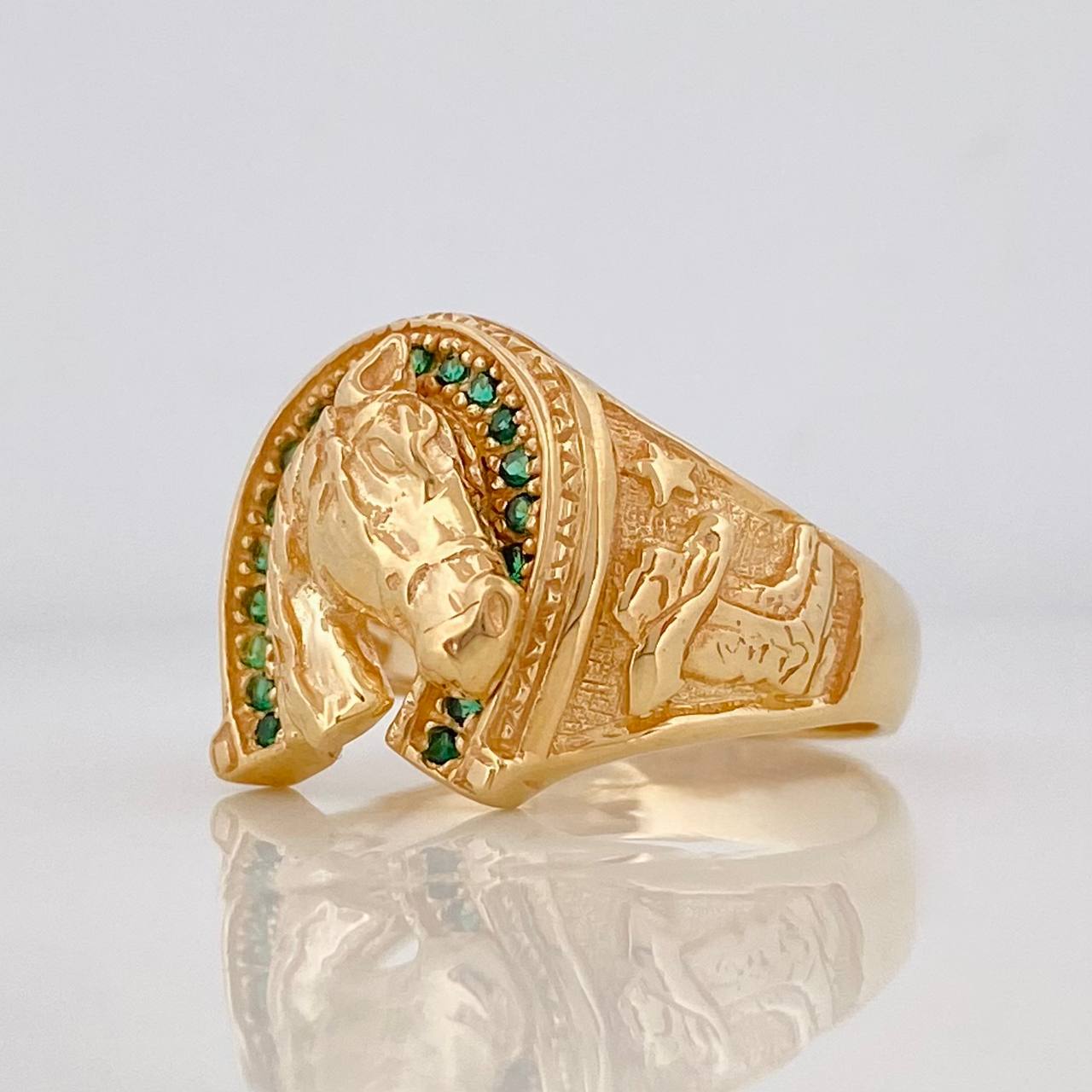 Anillo Herradura Caballo 7.05g / T8 3/4 Oro Amarillo 18K