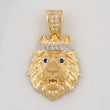 Dije  Rostro Leon Corona 3.15g / 2.6cm Dos Oros Amarillo Blanco 18K