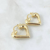 Candongas Silueta Corazon Coqueto 2.6gr / 2.5cm / Oro Amarillo +4 18K