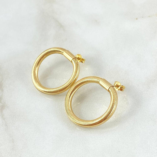 Topos Aro Reticulado  1.8gr / 2.4cm / Oro Amarillo +4 18K