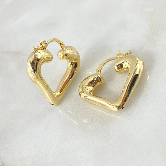 Candongas Silueta Corazon Coqueto 2.6gr / 2.5cm / Oro Amarillo +4 18K