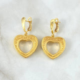 Candongas Corazon Silueta Agrabada 5.9gr / 3.8cm / Oro Amarillo +4 18K ©