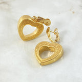 Candongas Corazon Silueta Agrabada 5.9gr / 3.8cm / Oro Amarillo +4 18K ©