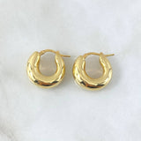 Candongas Curva Aurea Lisa  2.95gr / 2.1cm / Oro Amarillo +4 18K *