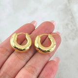 Candongas Curva Aurea Lisa  2.95gr / 2.1cm / Oro Amarillo +4 18K *