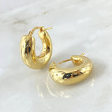 Candongas Curva Aurea Lisa  2.95gr / 2.1cm / Oro Amarillo +4 18K *