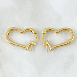 Candongas Silueta Corazon Abultado 2.45gr / 2.6cm / Oro Amarillo +4 18K