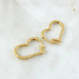 Candongas Silueta Corazon Abultado 2.45gr / 2.6cm / Oro Amarillo +4 18K
