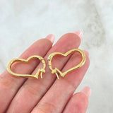 Candongas Silueta Corazon Abultado 2.45gr / 2.6cm / Oro Amarillo +4 18K