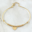 Pulso Aro Colgante Bolas 3.75gr / 17cm-18cm / 3mm Corazon Oro Amarillo +4 18K *