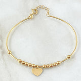 Pulso Aro Colgante Bolas 3.75gr / 17cm-18cm / 3mm Corazon Oro Amarillo +4 18K *
