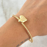 Pulso Aro Reticulado Corazon 2.3gr / 18cm-20cm / 3mm Oro Amarillo +4 18K *